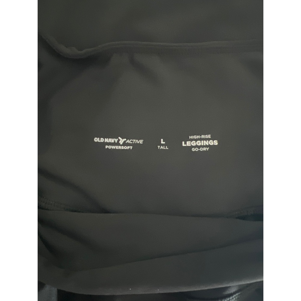 Old Navy Active Powersoft High Rise Jogger Leggings Black Large Pockets - Picture 3 of 4